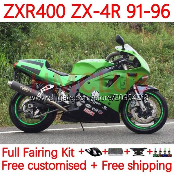 Kawasaki Ninja ZXR için Vücut Kiti 400 CC ZX-4R ZXR400 91 92 93 94 95 96 KAPAK 19NO.19 ZX4R 400cc ZX 4R ZXR-400 1991 1992 1992 1993 1995 1996 ABS Tam Fairings Gloss Green