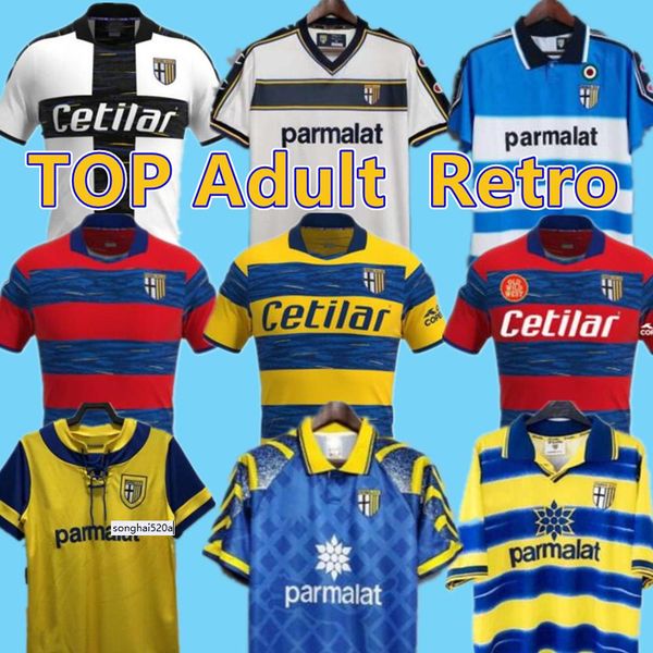 

parma maglia retro soccer jerseys classic vintage 1995 96 97 1998 99 2000 02 03 crespo zola cannavaro amoroso buffon men kits football shirt, Black;yellow