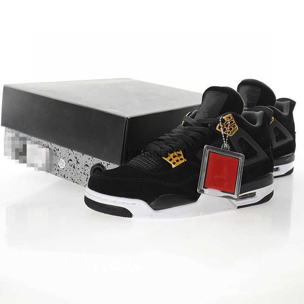 

jumpman 4 basketball shoes black metallic gold-white suede shoes sneakers men women outdoor school date night leisure sports with box