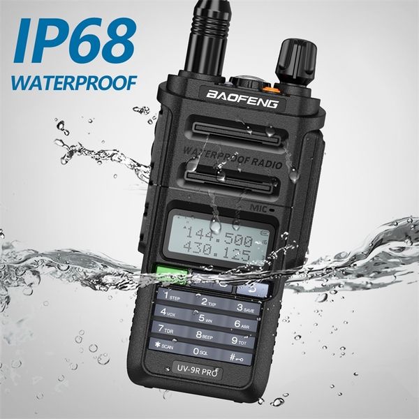 Baofeng UV 9R Pro IP68 Водонепроницаемый двойной полоса 136 174 400 520 МГц Ham Radio обновляется UV9R Walkie Talkie 50 км UV XR 220812GX