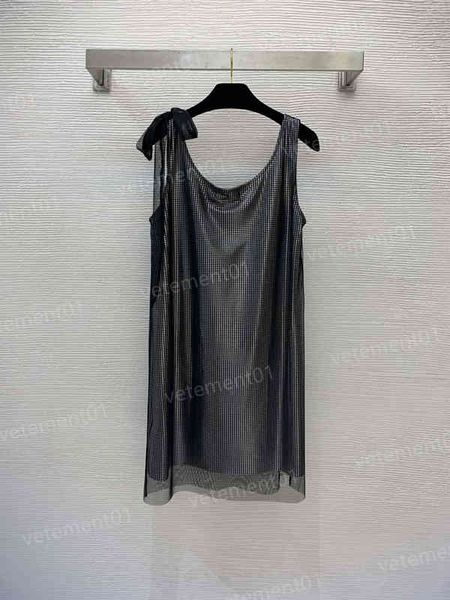 

womens designer dresses chest letter logo print design polka dot mesh vests dress casual long dress for women clothing, Black;gray
