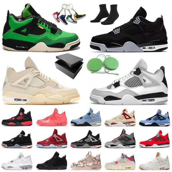 

4 4s iv mens womens jumpman basketball shoes with box black cat canvas manila denim cactus jack designer sports sneakers trainers big size u
