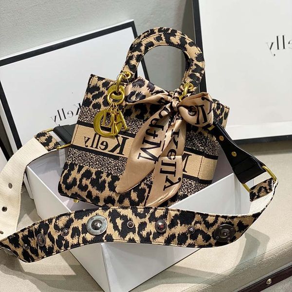 

designer bags mtbdkelly light luxury brand women's high sense leopard print old flower diana commuting fashion portable one shoulder