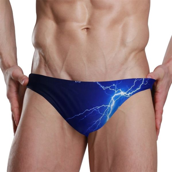 

man s swimming briefs low waist swimwear drop with push up pad shorts trunks boxers summer men s swim lightning print 220620