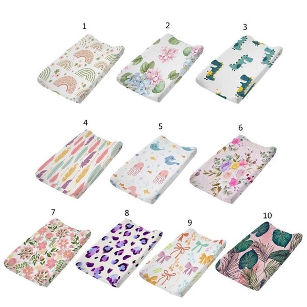 

baby changing pad cover soft breathable cotton nursery table sheet print changing mat protector for infant toddler shower gifts 220425