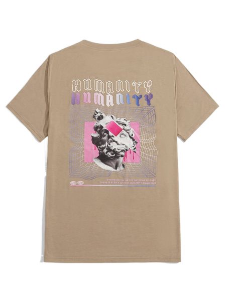 

romwe slogan sculpture graphic tee v0b2#, White;black