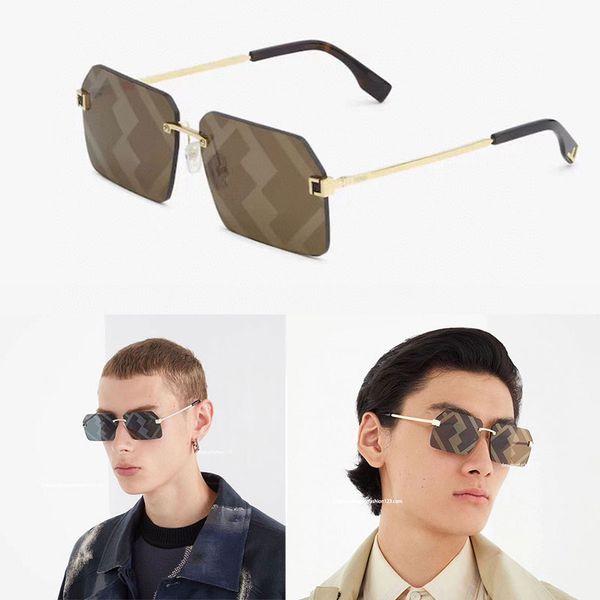 

men women designer sunglasses frameless one piece fol524 small square luxury brand sunglasses original box, White;black