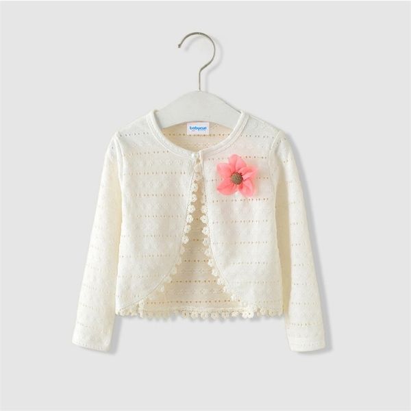 Primavera Autunno Bambino vestiti lavorati a maglia Cappotto maglione Manica lunga Capispalla Cardigan in cotone sottile per ragazze LZ305 220812