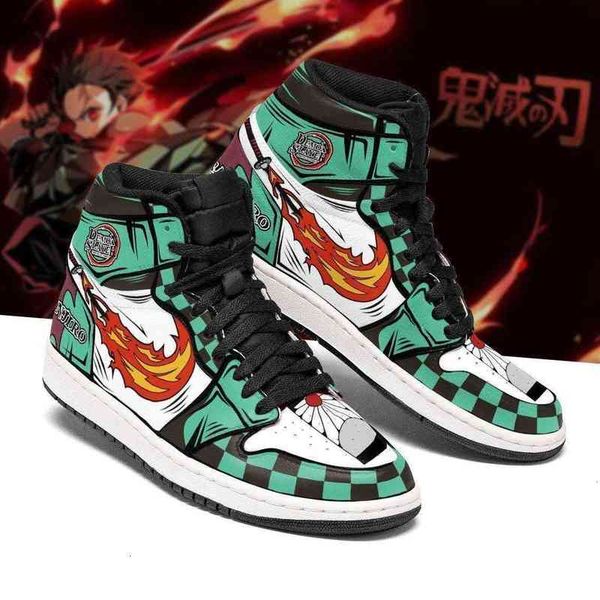 

tanjiro sneakers fire skill costume demon slayer anime shoes, Black