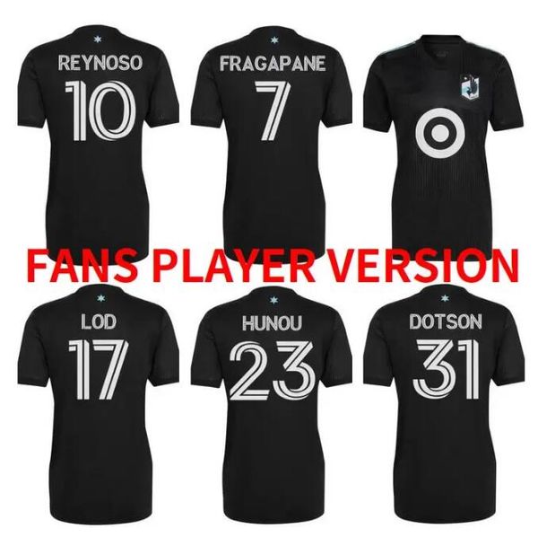 

fans player version 2022 2023 minnesota united fc soccer jerseys mls thailand 22 23 gregus chacon amarilla lod opara metanire quality footba, Black;yellow