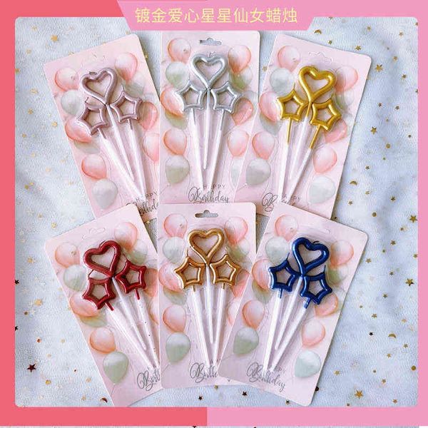 

factory outlet gold plated star love shaped candle party candle wedding supplies online red proposal creative romantic gold plating