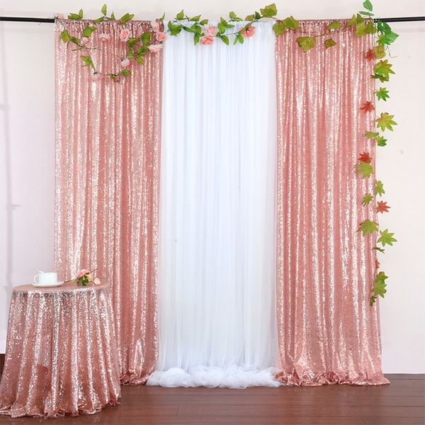 

2x8ft backdrop glitter gold/silver/rose gold sequin party wedding p booth background decoration sequin curtain drape panel