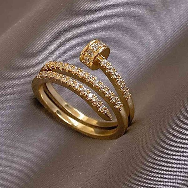 

selling designer jewelry car luxury brand women ring ins new full diamond gold-plated open rings fashion accessories valentine's day gi, Golden;silver