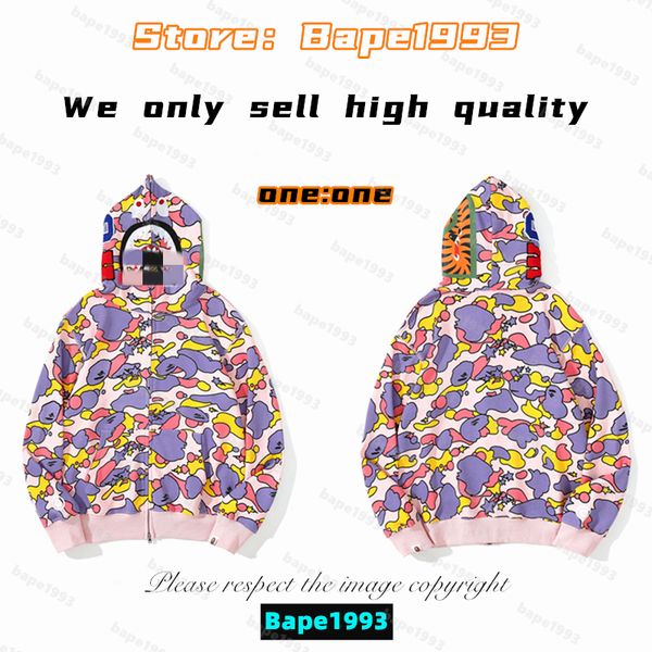 

apes mens hoodies & sweatshirt japan shark b ape head galaxy spots luminous camo male and female couples with the same model 100% cotton new, Black