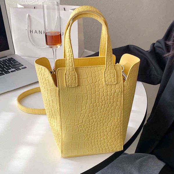 

odile pattern small bucket bag pu leather female crossbody pack ins chic handbags purse simple women shoulder messenger bag g220509