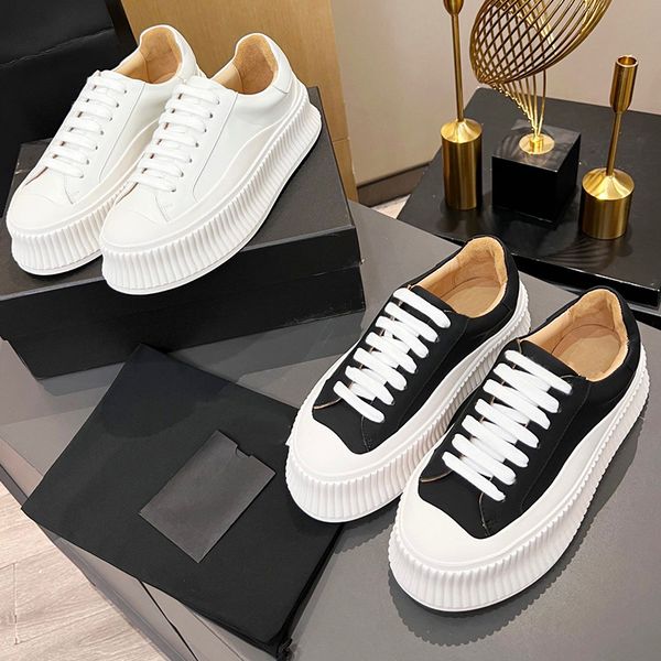 

designer men women biscuit platform shoes white black flat sneaker mens trainers thickness heels sneakers 4.5cm size 35-44