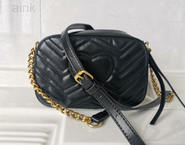 

marmont shoulder bags women gold chain cross body bag pu leather handbags purse female messenger tote bag gui8745