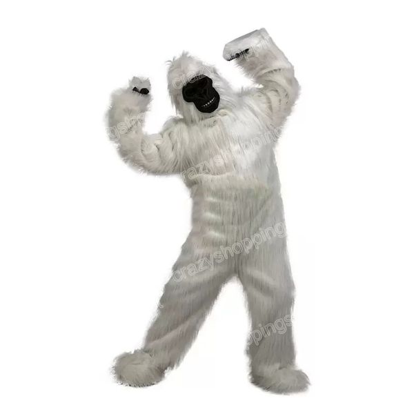 Halloween Weißes Gorilla Maskottchen Kostüm Cartoon Anime Thema Charakter Erwachsene Größe Weihnachten Karneval Geburtstag Party Outdoor Outfit