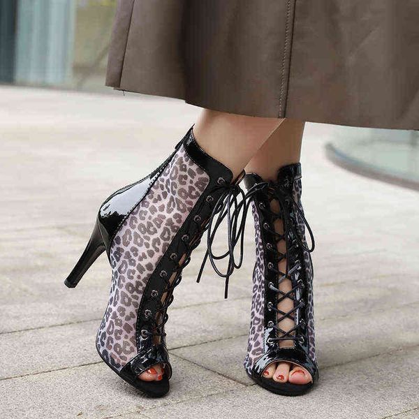 

fashion summer ankle boots for women open toe lace up mesh party shoes ladies breathable woman sandals large size 220421, Black