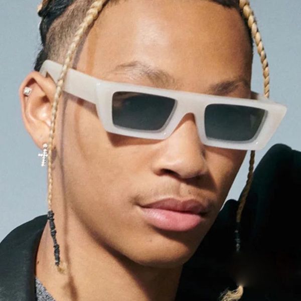 

sunglasses fashion small square man retro punk shades sun glasses male vintage brand designer mirror hip hop, White;black