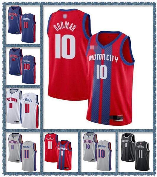 

jersey mens womens youth isiah thomas 10 dennis rodman 33 grant hill blue white red custom basketball jerseys, Blue;black