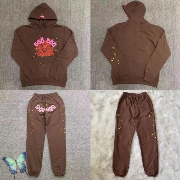 

front foam printed men women spider brown hoodie sweatshirts, Black