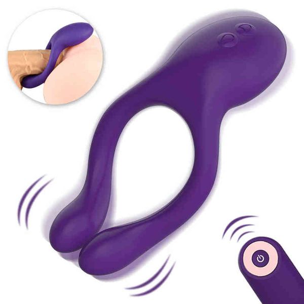 NXY vibratori unisex vibratore maschile anello del pene telecomando giocattoli del sesso capezzolo clip massaggiatore doppio scioccante stimolatore del punto G per coppia 220427