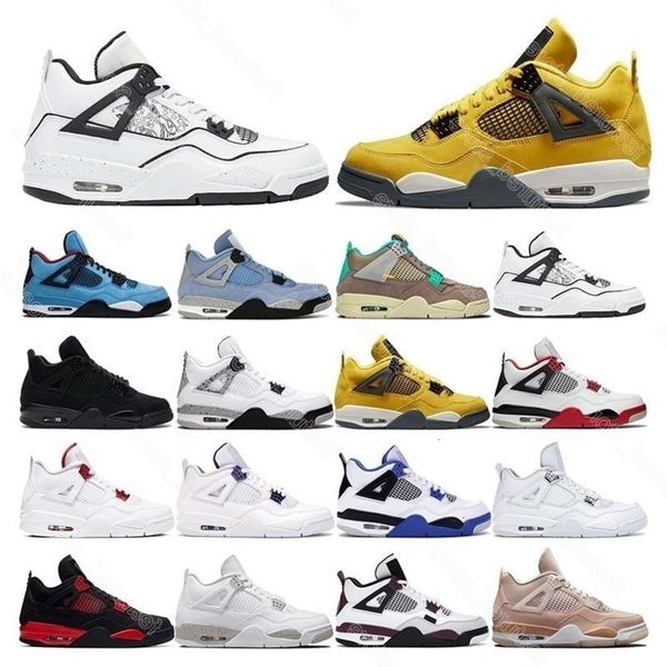 

black cat fire red st quality men basketball shoes 4s diy white oreo 4 thunder desert moss taupe haze motorsports women mens trainers sports