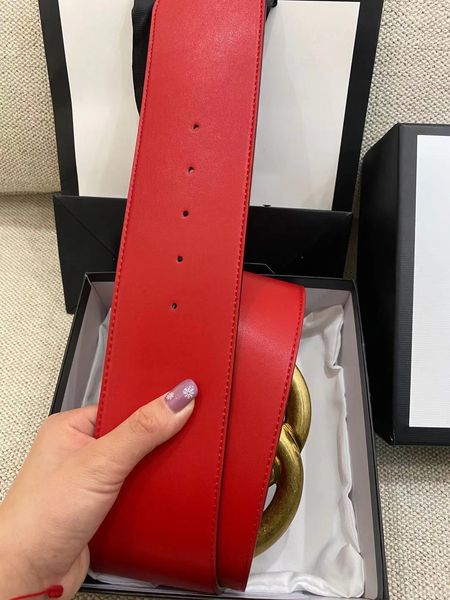 Cinto de cabeça Litchi Quiet Belts Great Fashion Classic Men Designers Cintos Mulheres Mens Casual Letter Gold, Sier Buckle, Red 7.0cm Tamanho: 95-125 High Qua S