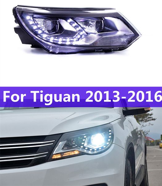 Car styling testa della lampada Per VW Tiguan LED Faro 2013-16 LED di marcia diurna indicatore di direzione FACELIFT