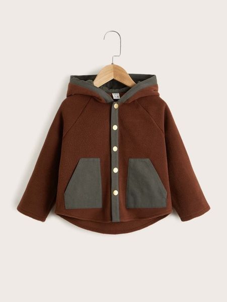 

toddler boys two tone raglan sleeve hooded jacket she, Blue;gray