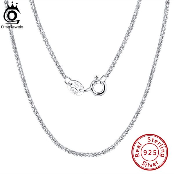 

orsa jewels italian handmade 1 2mm chopin chain necklace solid 925 sterling silver man woman neck jewelry for pendant sc53 220722