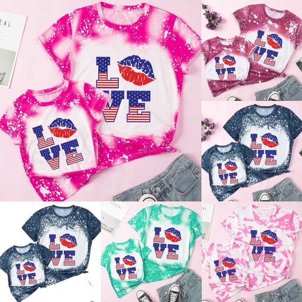 

big love letter mother's day mum daughter son matching t shirt 2022 summer family outfit sports casual home tee sweat shirt 2022 inde, Blue