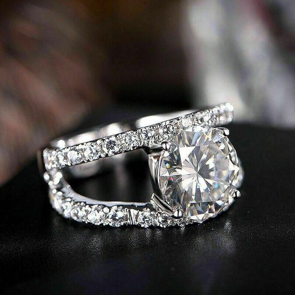 Anéis de casamento doce doce garotinha com dedo com jóias românticas em forma de flor Design criativo Crystal Zirconia Accessories Giftwedding