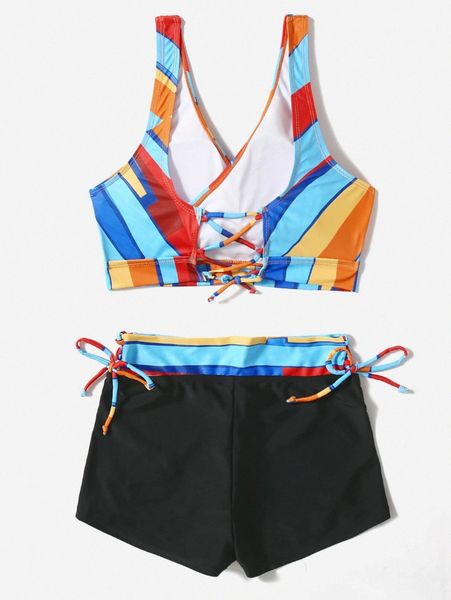 

color block bikini swimsuit y6w5#, White;black