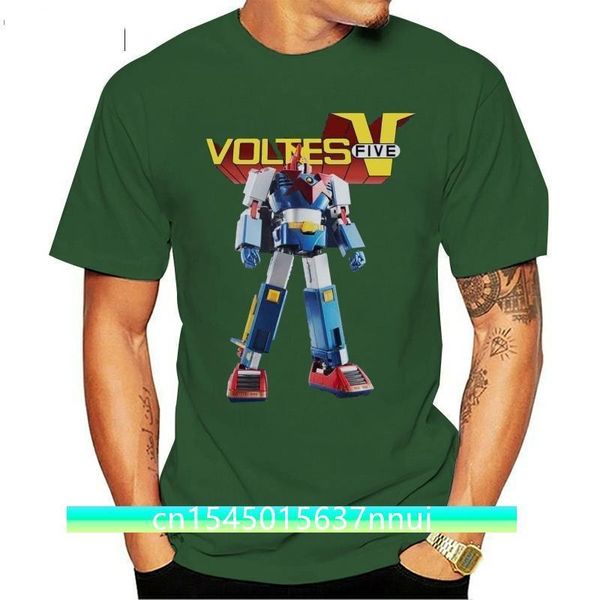 TSHIRT ANIME ROBOT BLU NAVY VOLTES V maglietta da uomo 220702