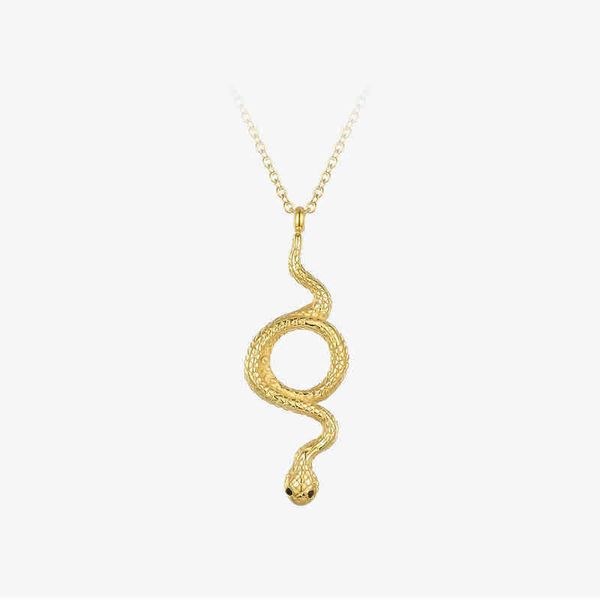 

pendant necklaces snake women stainless steel golor color animal choker fashion jewelry 2023 collar p203075 220427, Silver