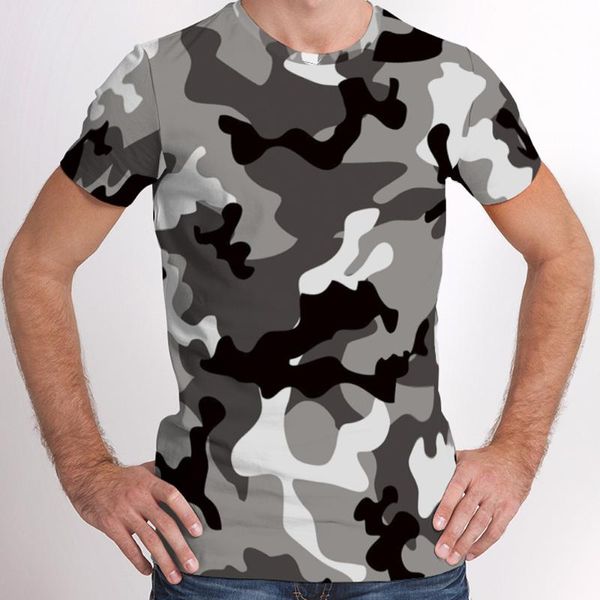 Herren T-Shirts Männer T-Shirt Streetwear Camouflage Print Plus Size T-Shirt Übergröße Sommer Kurzarm Tops TeesMen's
