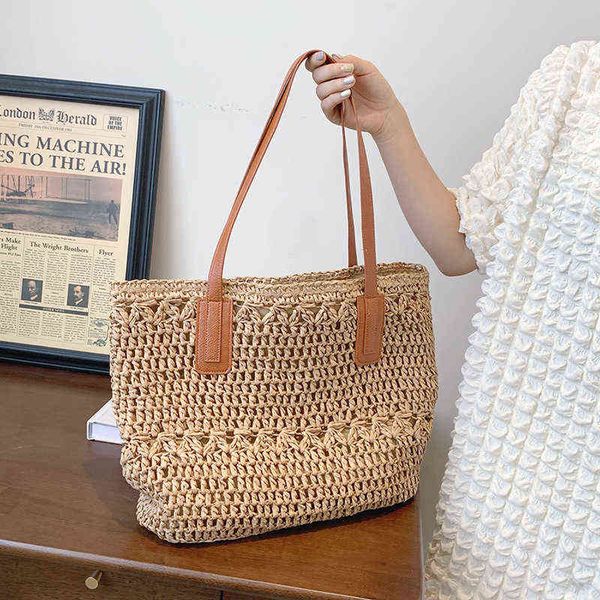 

handbag summer vacation beach woven bag temperament shoulder bag 2022 new large capacity leisure commuter tote bag
