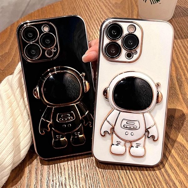 

luxury astronaut phone cases for iphone 14 11 12 13 pro max xs x xr 7 8 plus se mini shockproof silicone kickstand cover