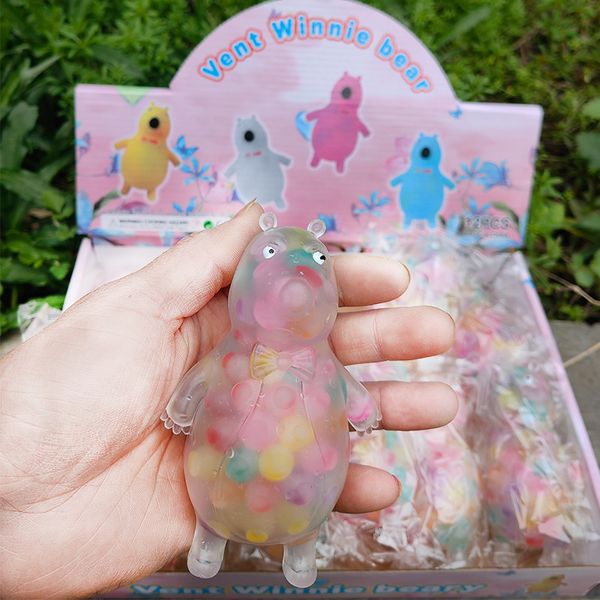 Bola de brinquedo de descompressão Bolas TPR cola macia beliscando miçangas coloridas descompactação de brinquedos infantis