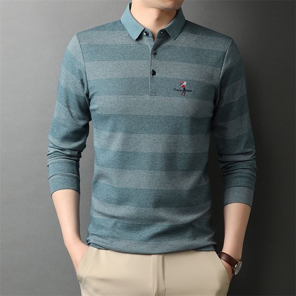 

mens polos fashion brand polo shirts for men cotton stripe casu 220823, White;black