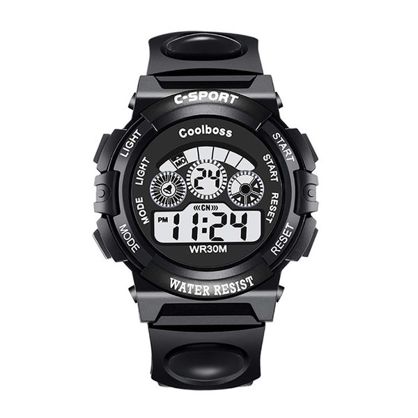 

children's watch boys' life waterproof luminous electronic fashion atmosphere girls' primary and secondary school students&#0, Slivery;brown