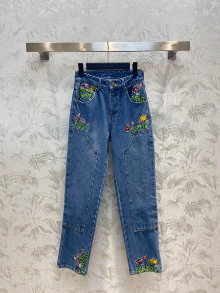 

designer women hole jeans pierced tassel slit denim pencil pants casual straight ladies fashion leisure trousers 2022 trends b9, Black;brown