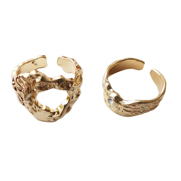 

cluster rings personalized irregular shape hip hop fashion for women korean style simple metal statement jewelry gift, Golden;silver