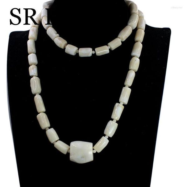 Anhänger Halsketten 10-14mm Frauen Schmuck Trendy Lange Pullover Weiß Echte Natürliche Korallen Halskette 38inchPendant Sidn22