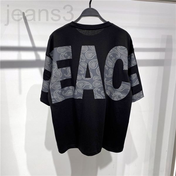 

men's t-shirts designer summer 2022 off shoulder t-shirt loose wide cashew blossom reflective print short sleeve fashion b3dab2118 kf7h, White;black