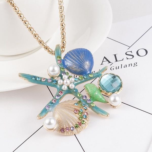 Anhänger Halsketten Conch Sea Shell Charms Ozean Anhänger Seestern Halskette Handgemachte Handwerk Frauen Kreative GeschenkAnhänger