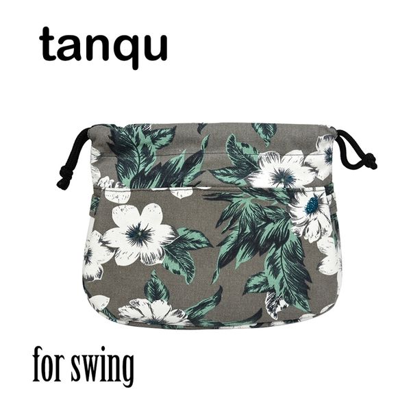 

tanqu inner pocket lining for obag swing drawstring canvas fabric handbag insert 210302, Black