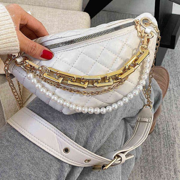 

net red bag women's spring fashion crossbody bag diamond chain waist single shoulder saddle